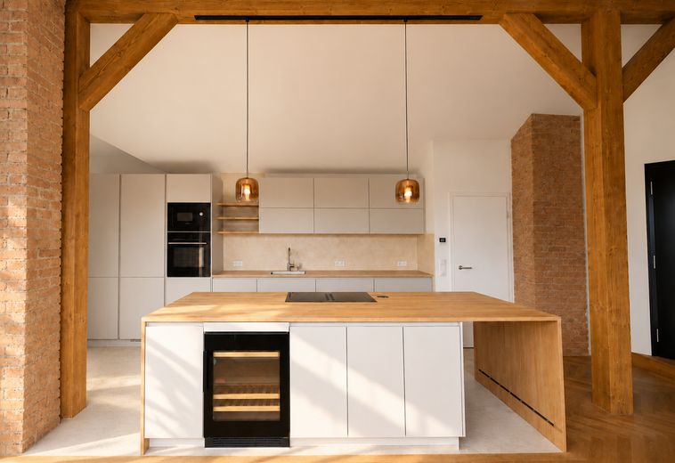 Penthouse avec sauna et toit-terrasse dans le Bergmannkiez – Küche