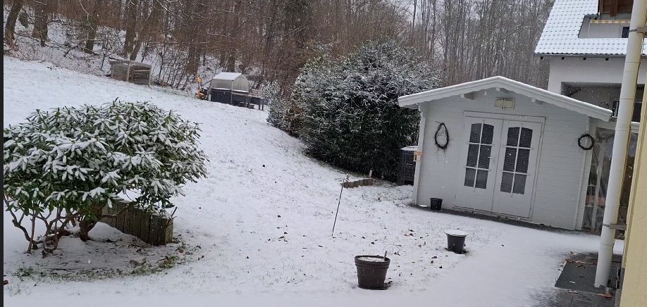 Garten im Winter u.Gartenhaus