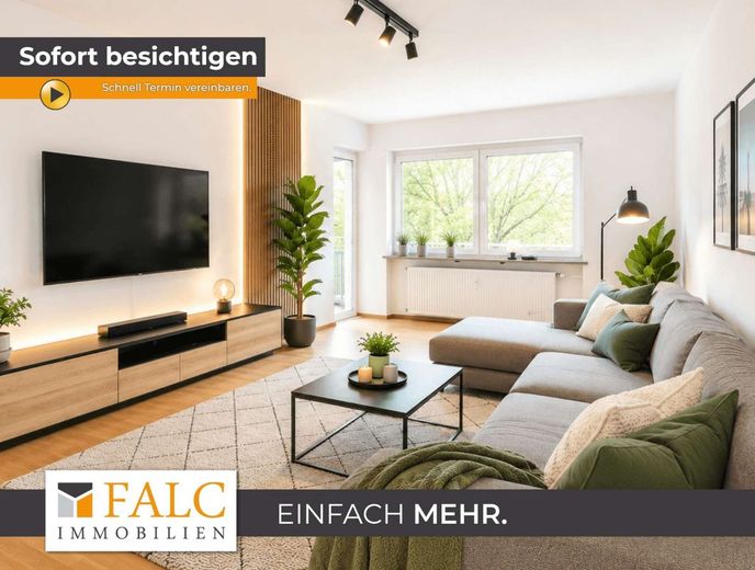 Über den Dächern von Augsburg-Hochzoll 3-Zimmer mit Ausblick – Wohnzimmer