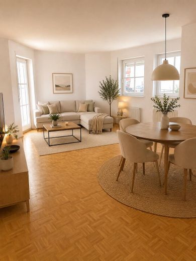 Charmante 3-Zimmer-Wohnung im mediterranen 6-Familien-Haus – Wohnen/Essen