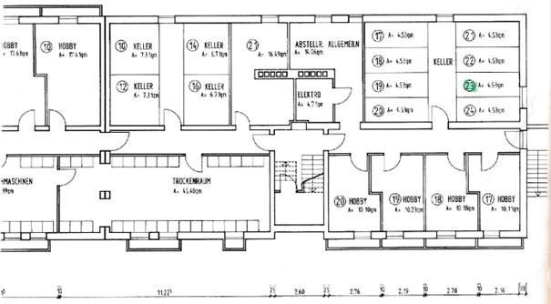 renov.bedürft. 3,5-Zi-Whg mit Balkon und EBK samt sep. DG-Whg. im Rohbau, in freundl. MFH in HN – Grundriss UG Kellerraum