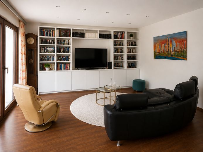 Haus (EFH auf 1052m² Grund) separater ELW auf traumhaften Grundstück, Doppelgar., Baumh. & Seilbahn – Wohnzimmer