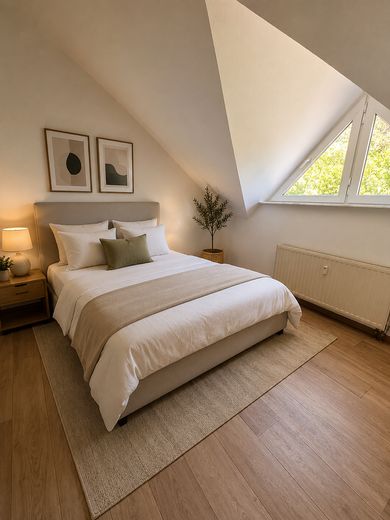 Helle 2-Zimmer-DG-Wohnung in 66540 Neunkirchen – Perfekt für Berufstätige – Schlafzimmer - Einricht. Bsp.