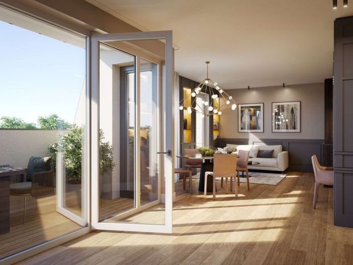 NEUBAUPROJEKT LANGE 30 – Helle Dachgeschosswohnung mit offenem Wohnkonzept und Blick über die Stadt – Foto 1