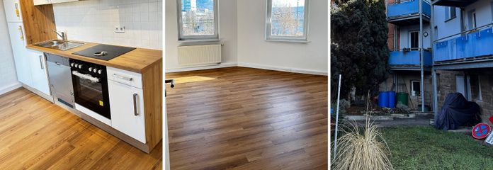 Küche, großes Zimmer & Balkon
