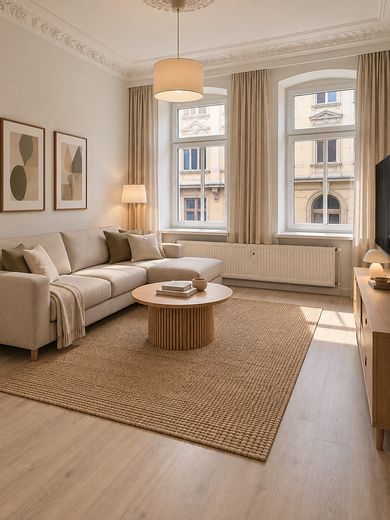 Appartement 2 pièces fraîchement rénové à louer – Wohnzimmer