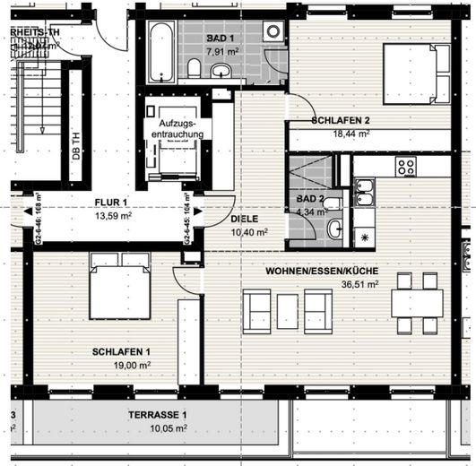 3-Zimmer-Wohnung in zentraler Lage von Tiergarten – Grundriss