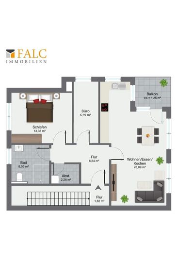 Einziehen &amp; wohlfühlen: Moderne Wohnung mit Balkon und energetischen Bestwerten (A+) – Grundriss