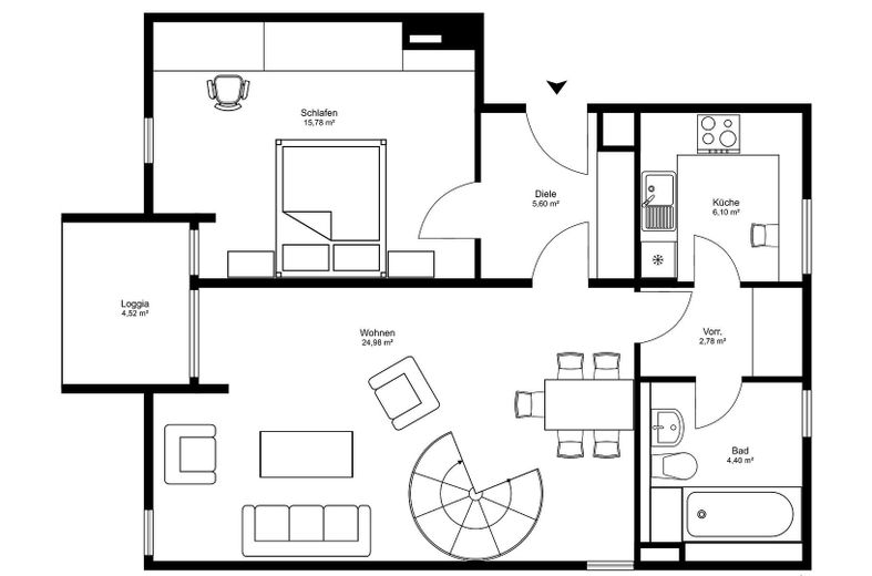 Bezugsfreie Maisonette-Wohnung nahe der Dachauer Altstadt, Erbpacht – Grundriss