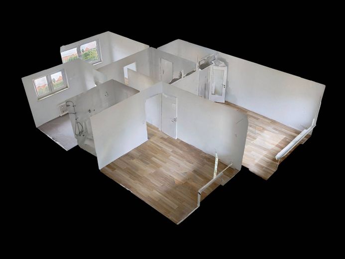 Westercelle’de balkonlu ve bol ışık alan modern 3 odalı daire – 3D-Ansicht Grundriss