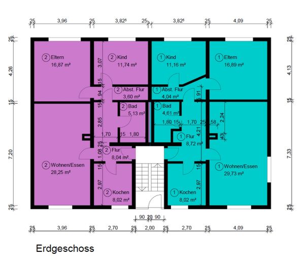 Grundriss Wohnung 1 + 2