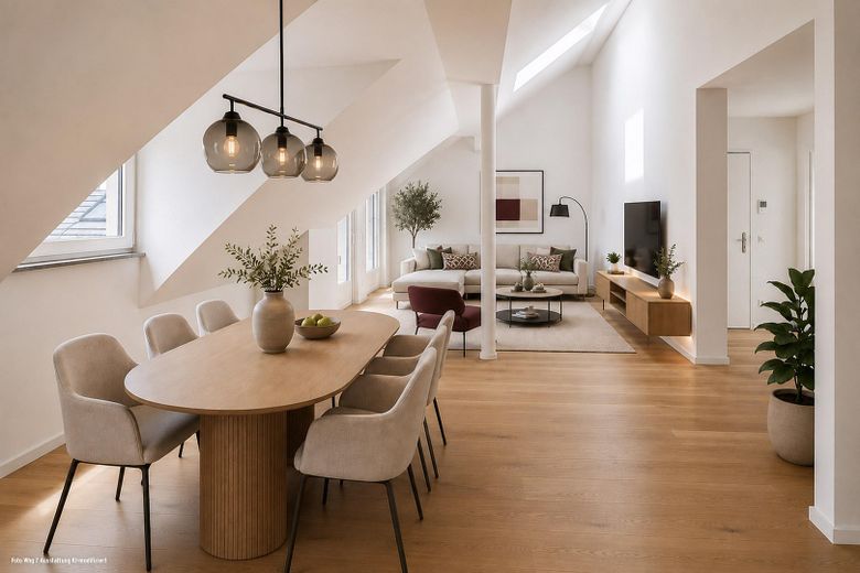 *KURZFRISTIG BEZUGSFERTIG* 3,5-ZIMMER-WOHNUNG MIT LOFT-CHARAKTER, GESCHÜTZTER DACHTERRASSE + BALKON – Photo 1