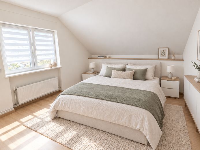 Eklentili, şömineli, bahçeli ve teraslı modern müstakil ev - 260 m²'ye kadar yaşam alanı – Schlafzimmer OG