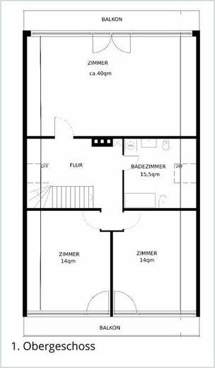 Architektoniczny klasyk z potencjałem w centralnej lokalizacji – Grundriss 1. Obergeschoss