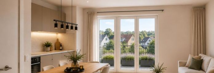 KfW-40-Neubau: Erdgeschosswohnung mit Terrasse und Garten in Dissen a.T.W.