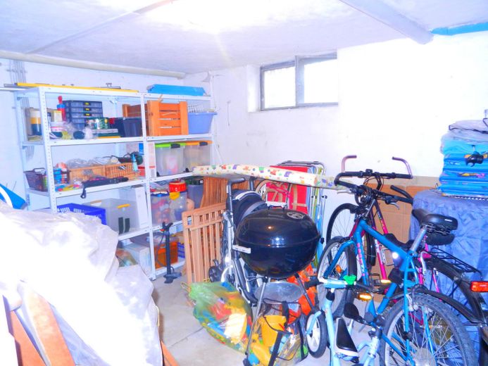 Großer Kellerraum mit Regalen