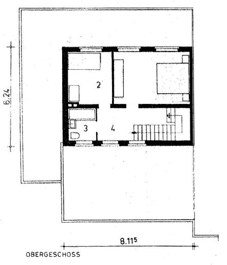 Gartenhof-Reihenhaus in Hannover-Marienwerder – Grundriss OG "original"