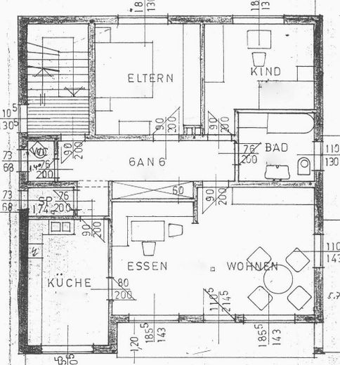 Солнечная уютная квартира с 3 комнатами в Грёбенцелле – Grundriss