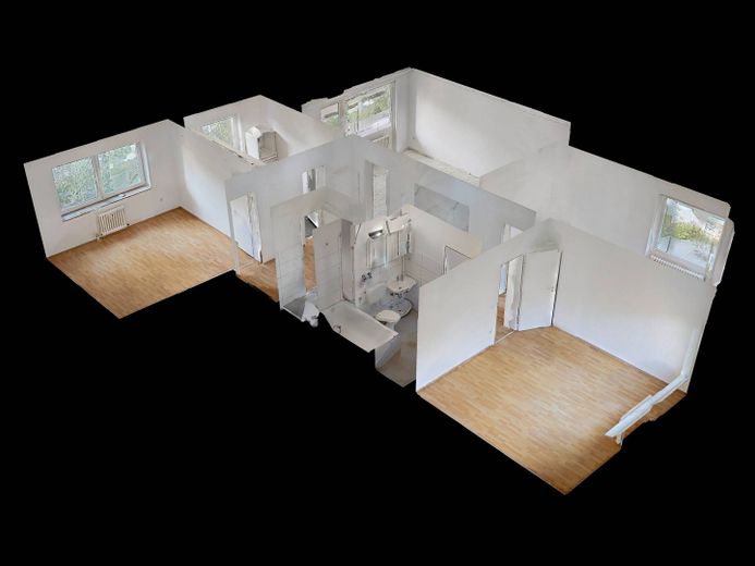 Münster-Kinderhaus'ta 2 BALKONLU ve ankastre mutfaklı geniş 4 odalı daire – 3D-Ansicht Grundriss