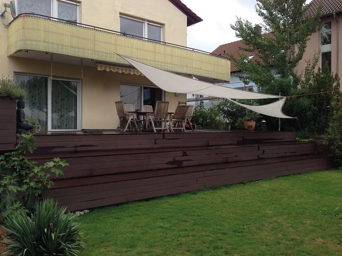 Einfamilienhaus mit Einliegerwohnung und viel Platz (Nutzfläche), 6 Zimmer, Bad Dürkheim – Blick auf die Terrasse
