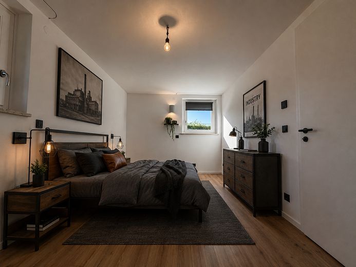 3-Zimmer mit Terrasse – Schlafzimmer
