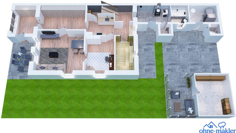Kapitänshaus inkl. Baurecht für weiteres FH/EFH – Grundriss EG 