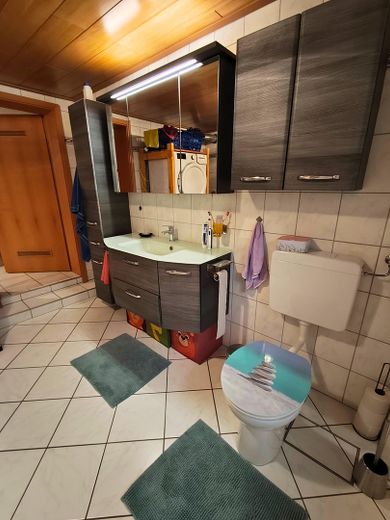 Wohnen in Bestlage: Stilvolle Doppelhaushälfte in der BASF-Kolonie – Badezimmer UG