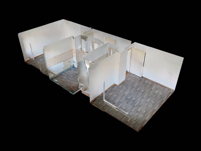 Accogliente appartamento con 2 locali e bagno con luce naturale – 3D-Ansicht Grundriss