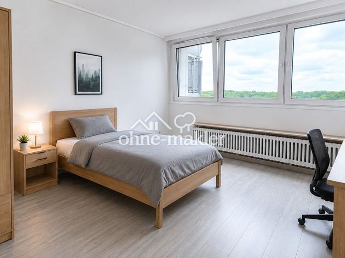 Nowoczesny pokój w mieszkaniu współdzielonym o powierzchni 21 m² w świeżo wyremontowanym mieszkaniu dla 4 osób | Umeblowany | Balkon | Kaarst – Zdjęcie 1
