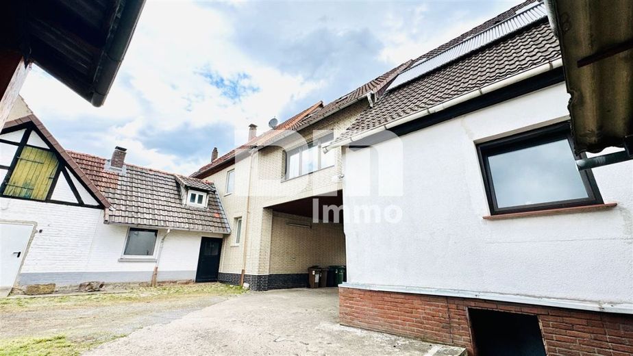 Einzigartiges Immobilien-Ensemble: Zwei Wohnhäuser MFH + EFH mit Halle auf ca. 5.300 m² Grundstück – Rückansicht Wohnensemble