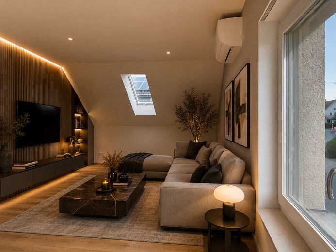 Moderne 4 Zimmer DG Wohnung mit Garten in ruhigem gehobenen Wohngebiet – WZ
