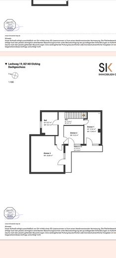 Bliźniak w Olching, ok. 283 m² pow. działki, ok. 155 m² pow. mieszkalnej, w najlepszej lokalizacji, bez prowizji, od osoby prywatnej – Grundriss OG