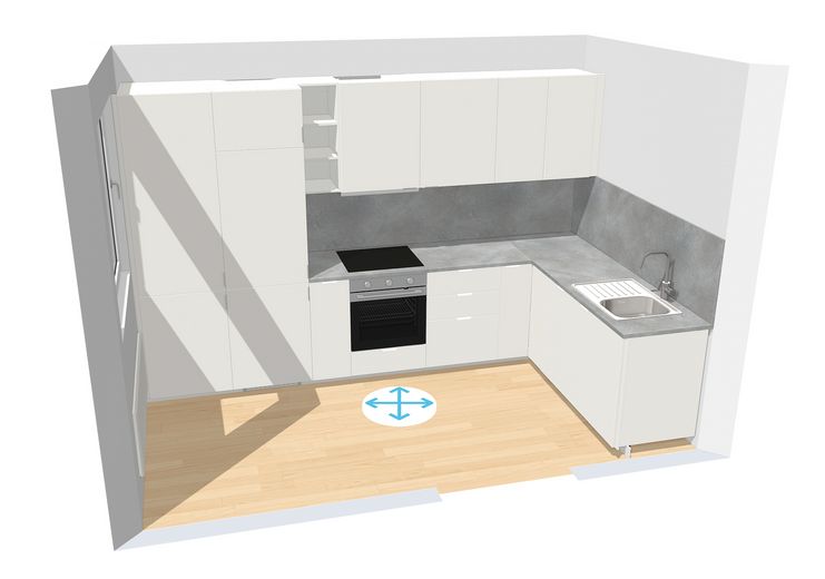Helle 2-Zimmer-Wohnung, neues Bad, neue Küche, U-Bahn-nähe – Vorschau der Küche