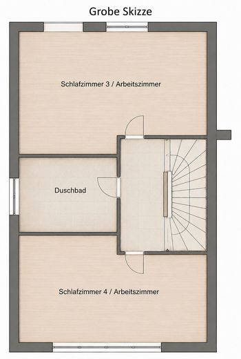 Reihenmittelhaus zu verkaufen – Grober Grundriss_Dachgeschoss
