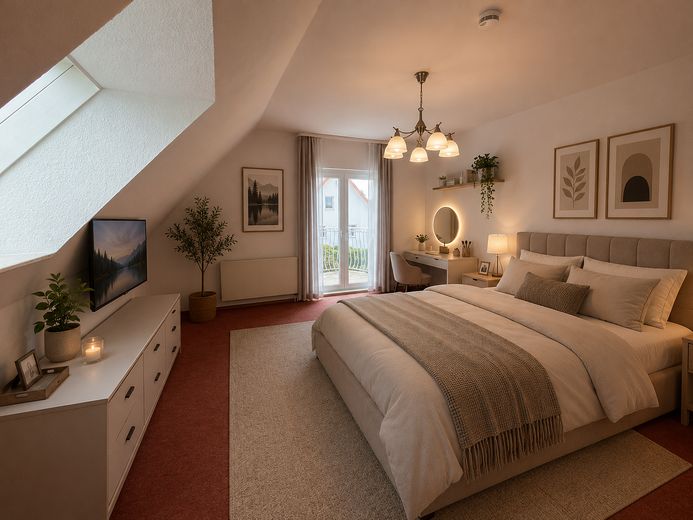 Wunderschönes Einfamilienhaus in ruhiger Wohnlage von Prenzlau – Schlafzimmer im Dachgeschoss