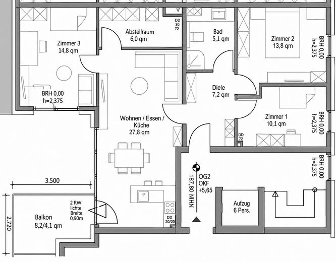 Modern wohnen oder clever investieren – freie Eigentumswohnung in 52146 ; BJ 2025 ; Bezugsfrei – Portfolio Preis auf Anfrage