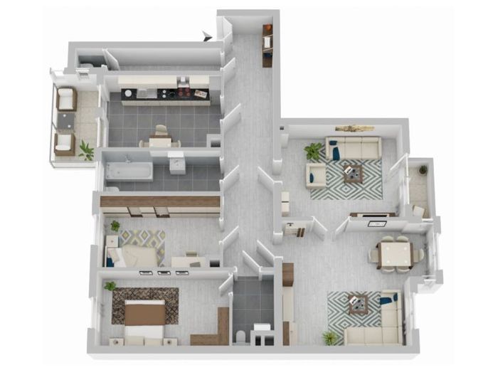 Ampio appartamento di 4 locali+bagno con luce naturale +balconi+2WC separati – Foto 1