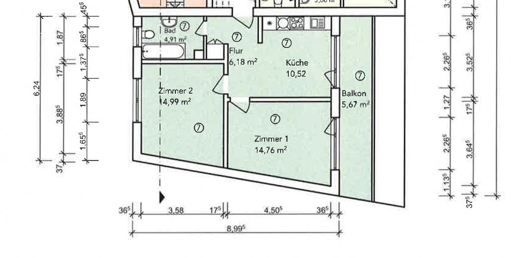 Schöne 2 Zimmer Wohnung mit Balkon – फोटो 5