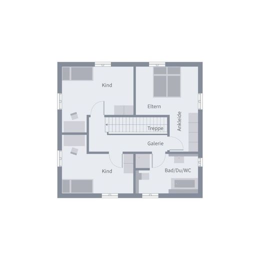 RAUM FÜR FAMILIE UND DESIGN – Grundriss Obergeschoss