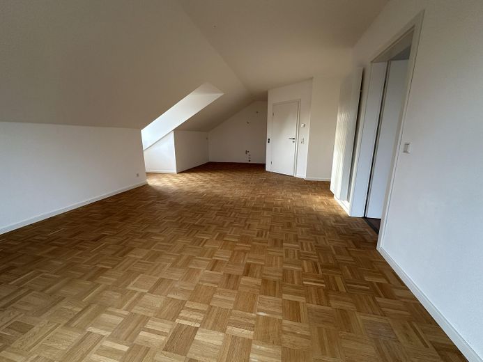 Penthousewoning met balkon, uitzicht op het groen, eerste bewoning na renovatie – Wohnzimmer, Küche