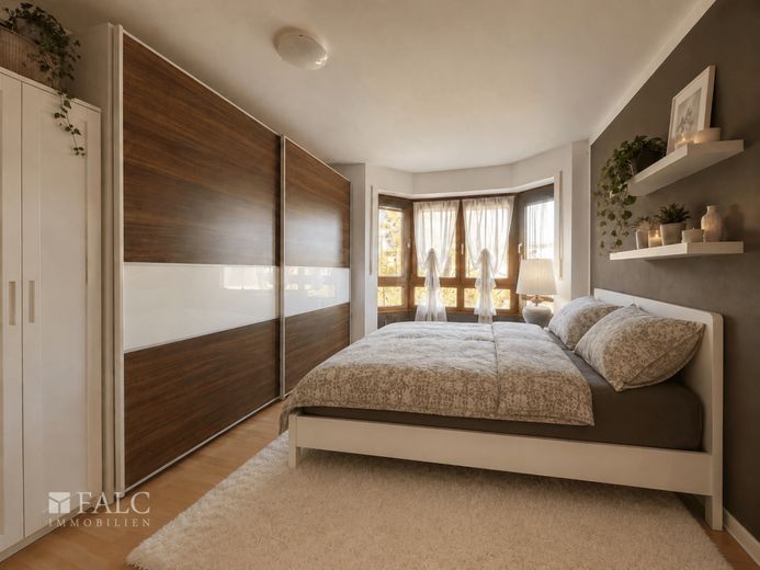 Stilvolle 3-Zimmer-Wohnung in Neusäß mit sonniger Loggia – Schlafzimmer