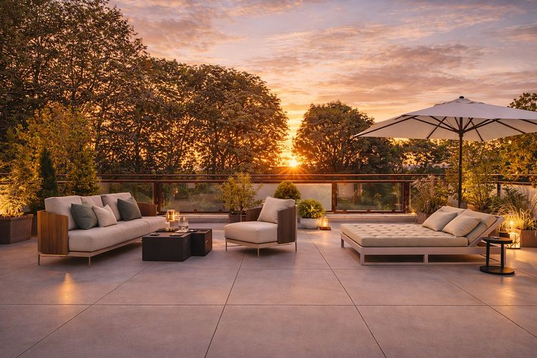 Traum- Dachterrasse am Abend