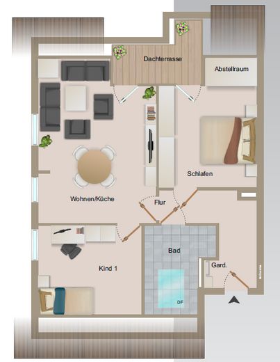 Schöne 3-Zimmer Dachgeschoss Wohnung in Bielefeld AdL (19)  mit Wohnberechtigungsschein – Grundriss