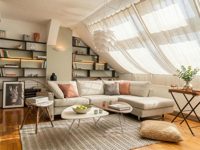 Boven de daken van het Malerviertel – prachtig zolderappartement met droomachtig terras – Wohnen