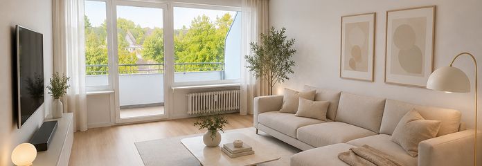 5% Rendite - Renovierte 2-Zimmer Wohnung mit TG Stellplatz als Kapitalanlage oder für Eigennutzer – Wohnzimmer