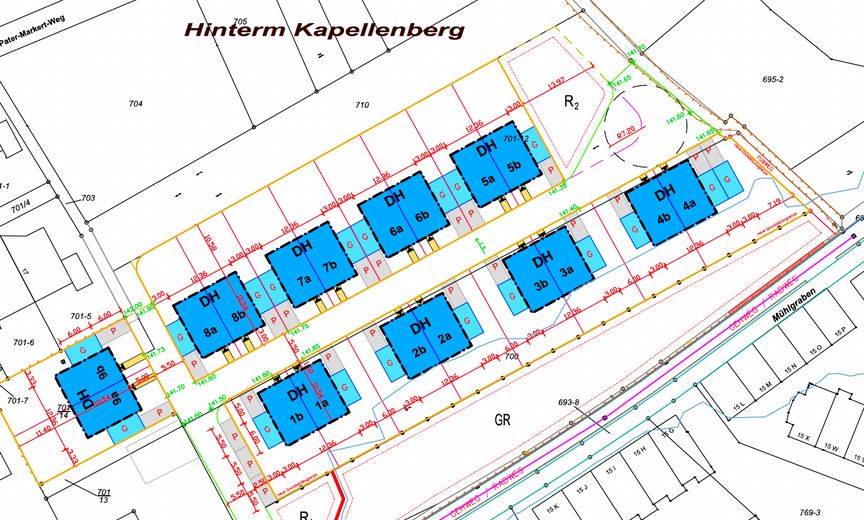 Modernes KfW-40-QNG-Massivhaus mit Garten – Top-Lage in Saulheim, PV & Wärmepumpe inklusive – Lageplan Grundstück