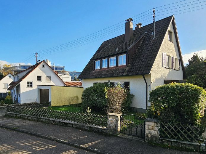Ansicht mit Vorgarten & Garage