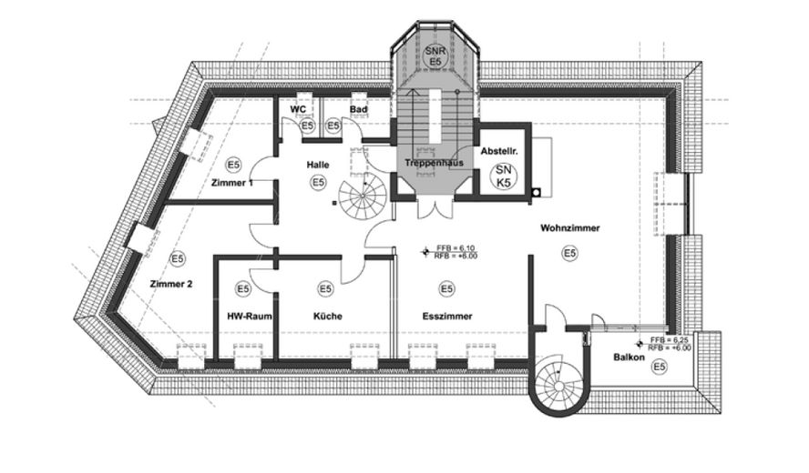 Простора дворівнева мансардна квартира в центрі Герренберга – Grundriss 2. OG