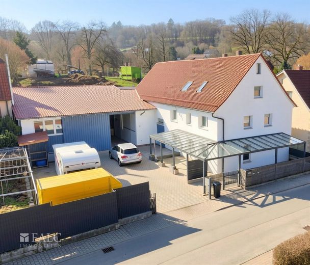 Großzügig Wohnen mit Hobbywerkstatt und Lagerhalle - FALC Immobilien – Willkommen