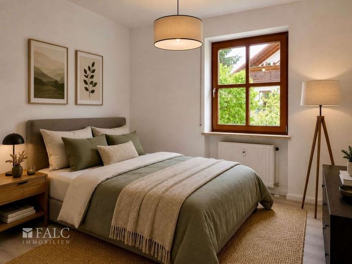 Einfach Mehr: Großzügige 4-Zimmer-Wohnung über 2 Ebenen | 217 m² Wfl | Einliegerwohnung - Tegernheim – Schlafzimmer 1 von 3 (Einrichtungsbeispiel)